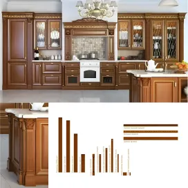 Facade systems for kitchen cabinet furniture